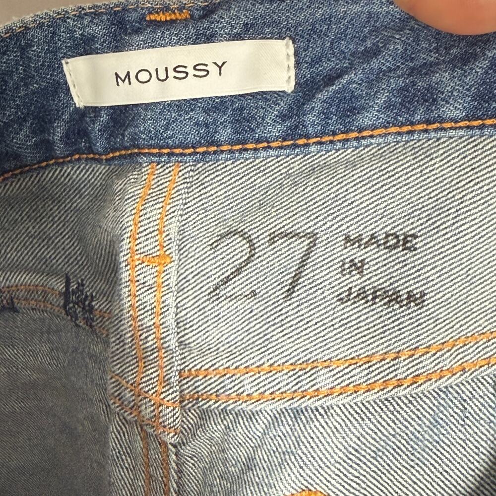 Moussy VIntage Patchwork Jeans Size 27 Blue Denim Button Fly Distressed Boho - Picture 10 of 11